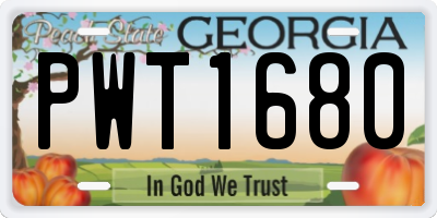GA license plate PWT1680