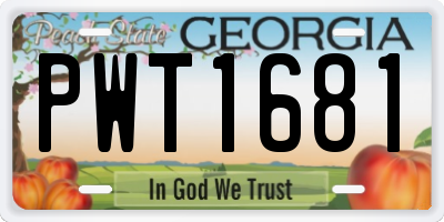 GA license plate PWT1681