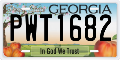 GA license plate PWT1682