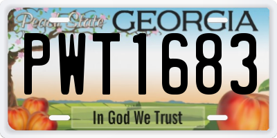 GA license plate PWT1683