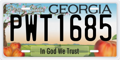 GA license plate PWT1685