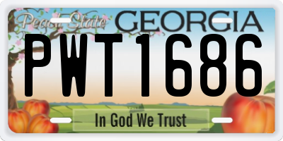 GA license plate PWT1686