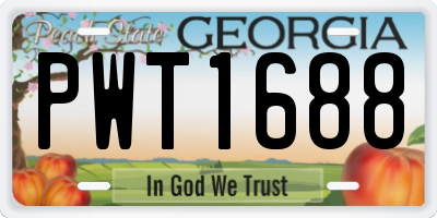 GA license plate PWT1688