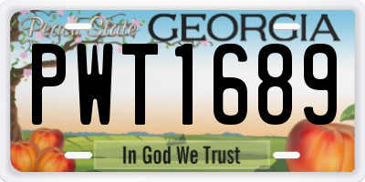 GA license plate PWT1689