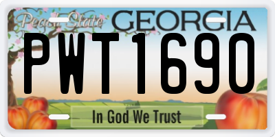 GA license plate PWT1690