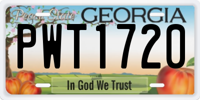 GA license plate PWT1720