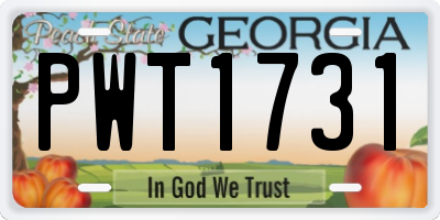 GA license plate PWT1731