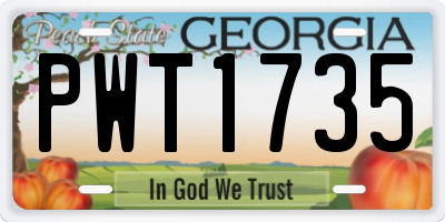 GA license plate PWT1735