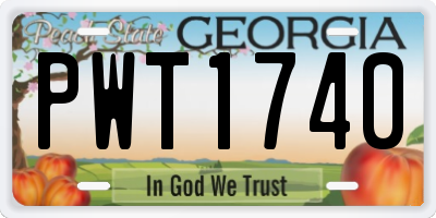 GA license plate PWT1740