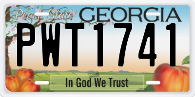 GA license plate PWT1741