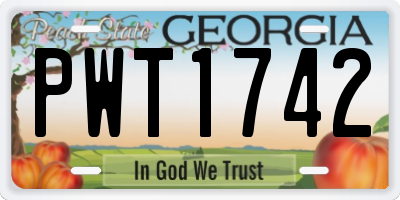 GA license plate PWT1742