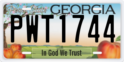 GA license plate PWT1744