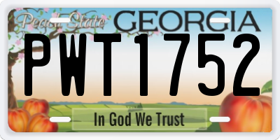 GA license plate PWT1752