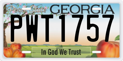GA license plate PWT1757