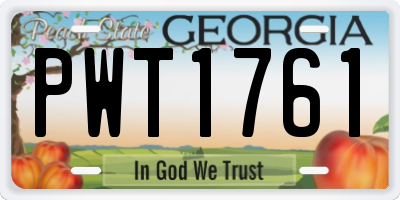 GA license plate PWT1761