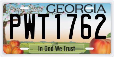 GA license plate PWT1762