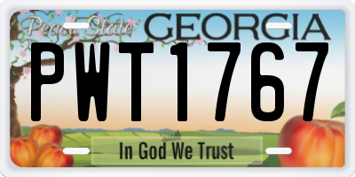GA license plate PWT1767