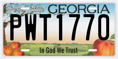 GA license plate PWT1770