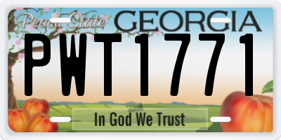 GA license plate PWT1771