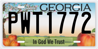 GA license plate PWT1772
