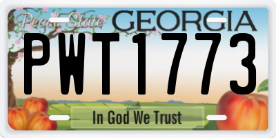 GA license plate PWT1773