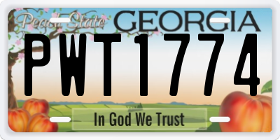 GA license plate PWT1774