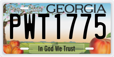 GA license plate PWT1775