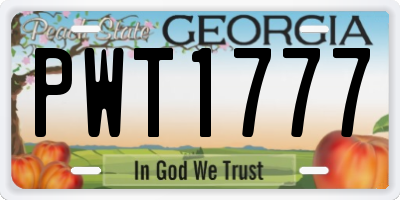 GA license plate PWT1777