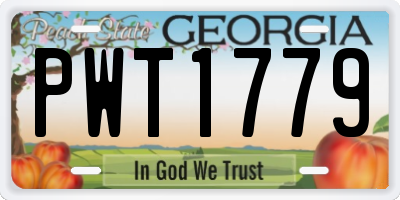 GA license plate PWT1779