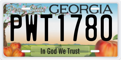 GA license plate PWT1780