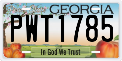 GA license plate PWT1785