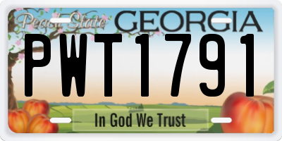 GA license plate PWT1791