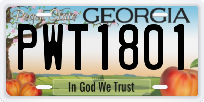 GA license plate PWT1801