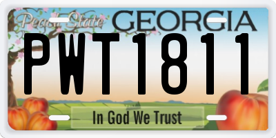GA license plate PWT1811