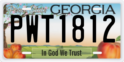 GA license plate PWT1812