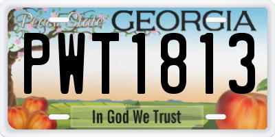 GA license plate PWT1813