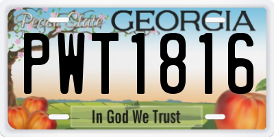 GA license plate PWT1816