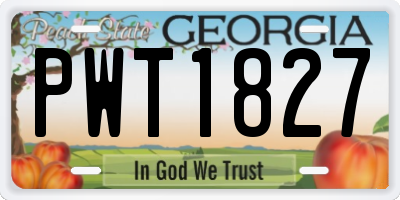 GA license plate PWT1827