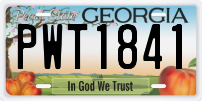 GA license plate PWT1841