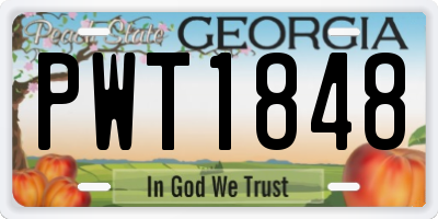 GA license plate PWT1848