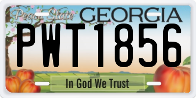 GA license plate PWT1856