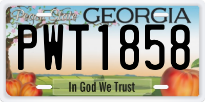 GA license plate PWT1858