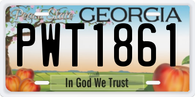 GA license plate PWT1861