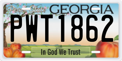GA license plate PWT1862