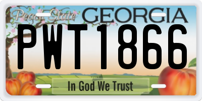 GA license plate PWT1866