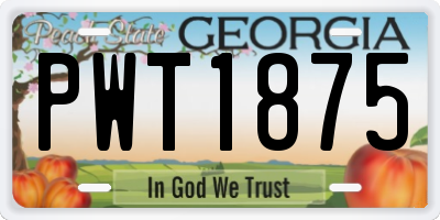 GA license plate PWT1875