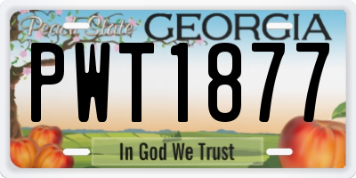 GA license plate PWT1877