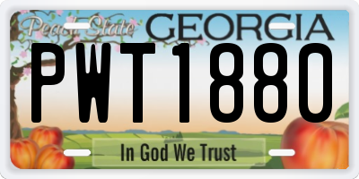 GA license plate PWT1880