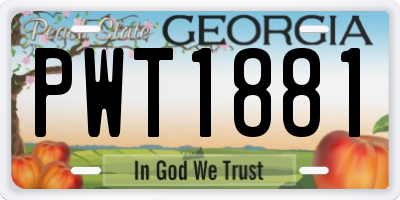 GA license plate PWT1881
