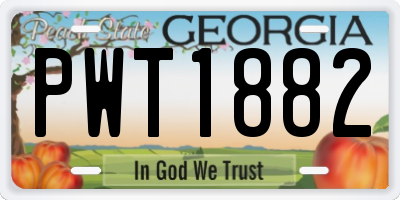 GA license plate PWT1882